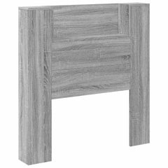 vidaXL Storage Headboard with LED Grey Sonoma Engineered Wood 2