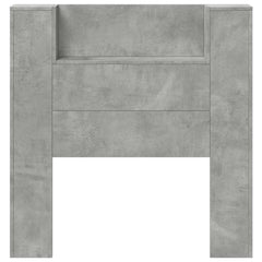 vidaXL Storage Headboard with LED Concrete Grey Engineered Wood 5