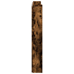vidaXL Storage Headboard with LED Smoked Oak Engineered Wood 6