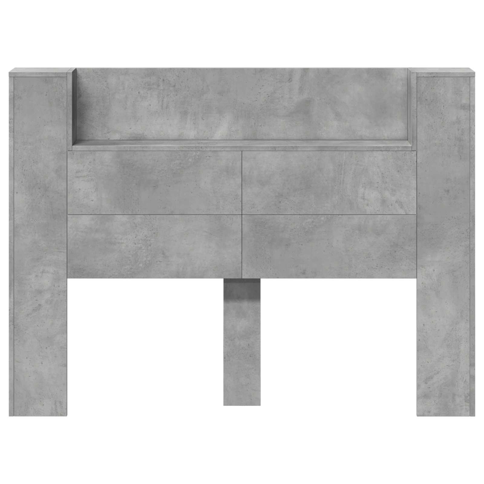vidaXL Storage Headboard with LED Concrete Grey Engineered Wood 5