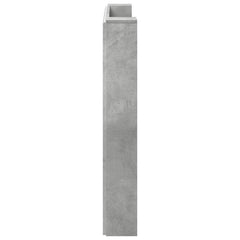 vidaXL Storage Headboard with LED Concrete Grey Engineered Wood 6
