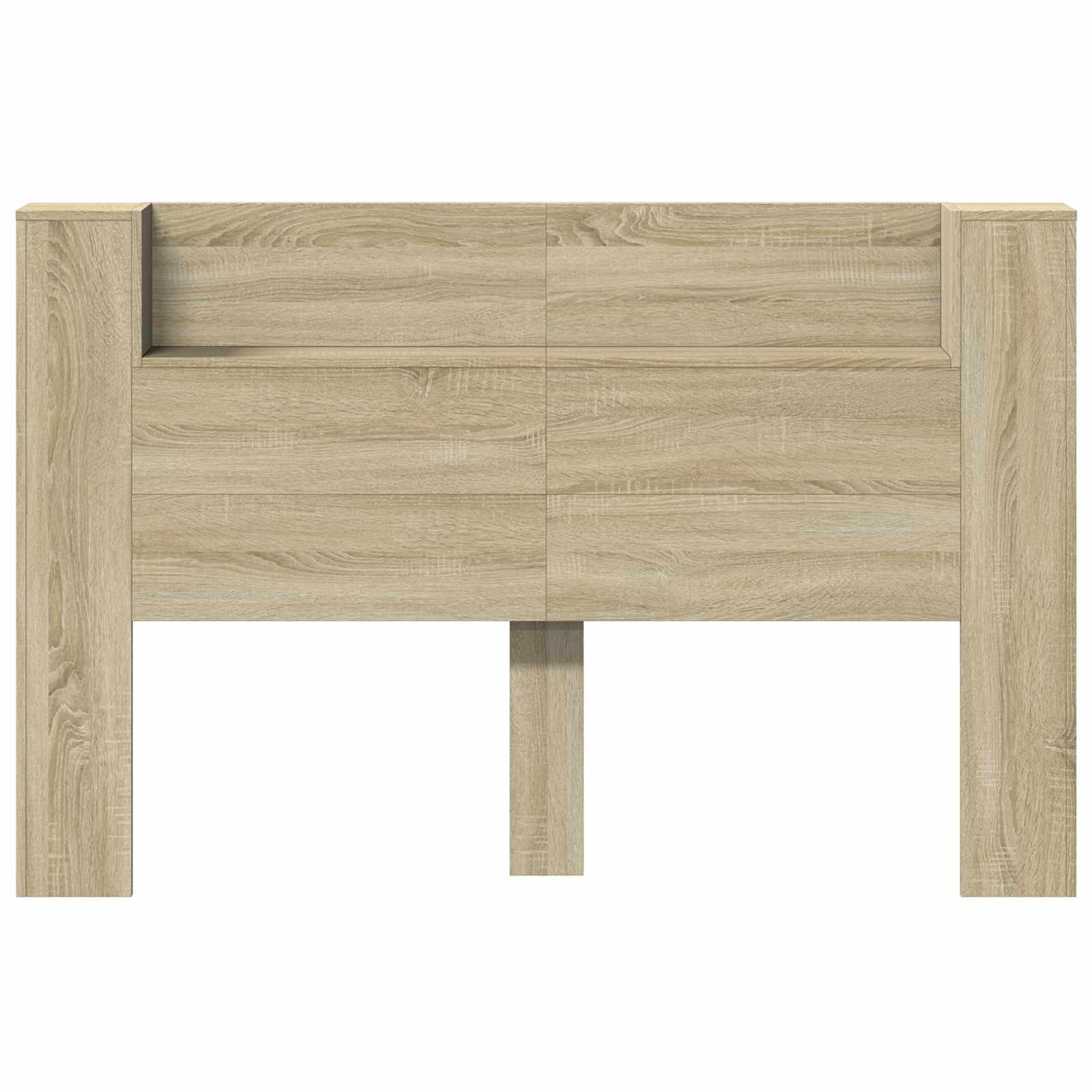 vidaXL Storage Headboard with LED Sonoma Oak Engineered Wood 5