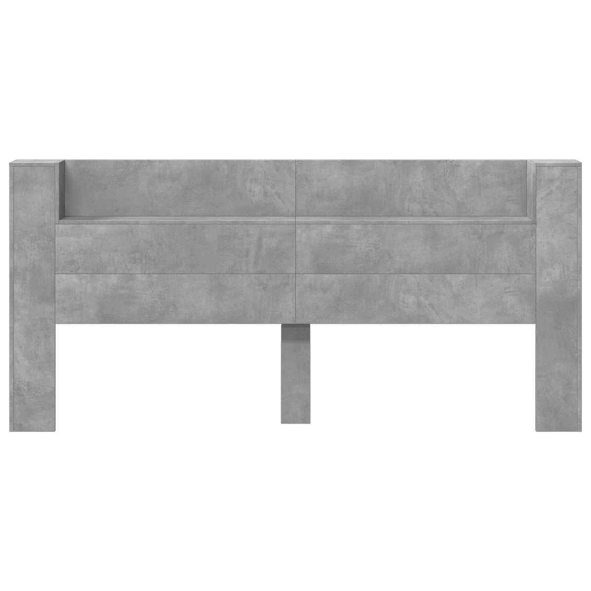 Storage Headboard with LED Engineered Wood 200 cm Concrete grey
