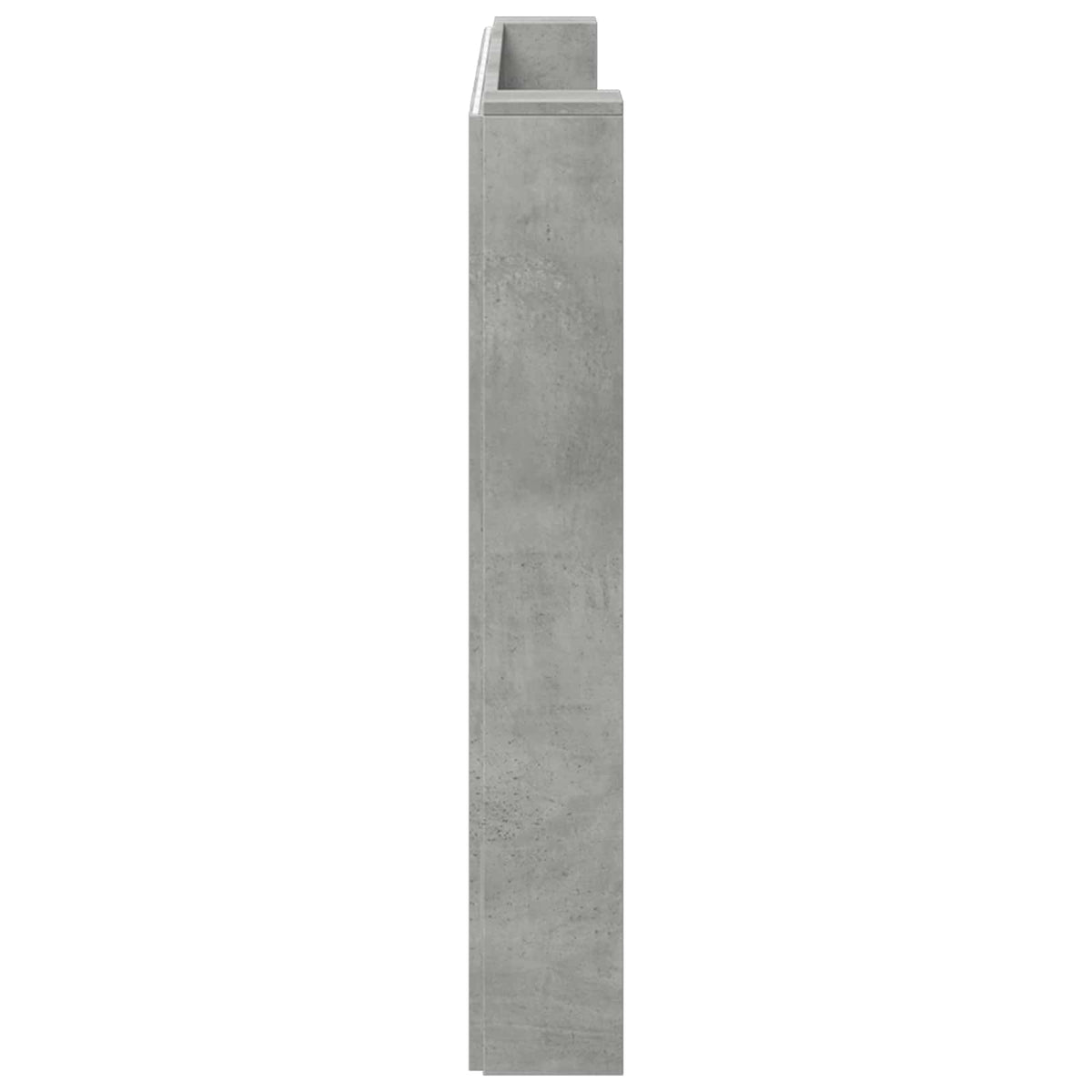 Storage Headboard with LED Engineered Wood 200 cm Concrete grey