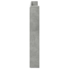 Storage Headboard with LED Engineered Wood 200 cm Concrete grey
