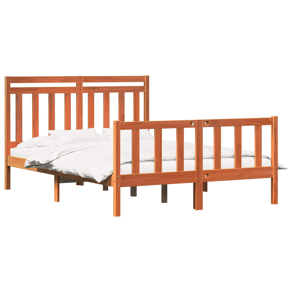 Bed Frame Solid Pine Wood Length 200 cm Wax Brown 160 cm