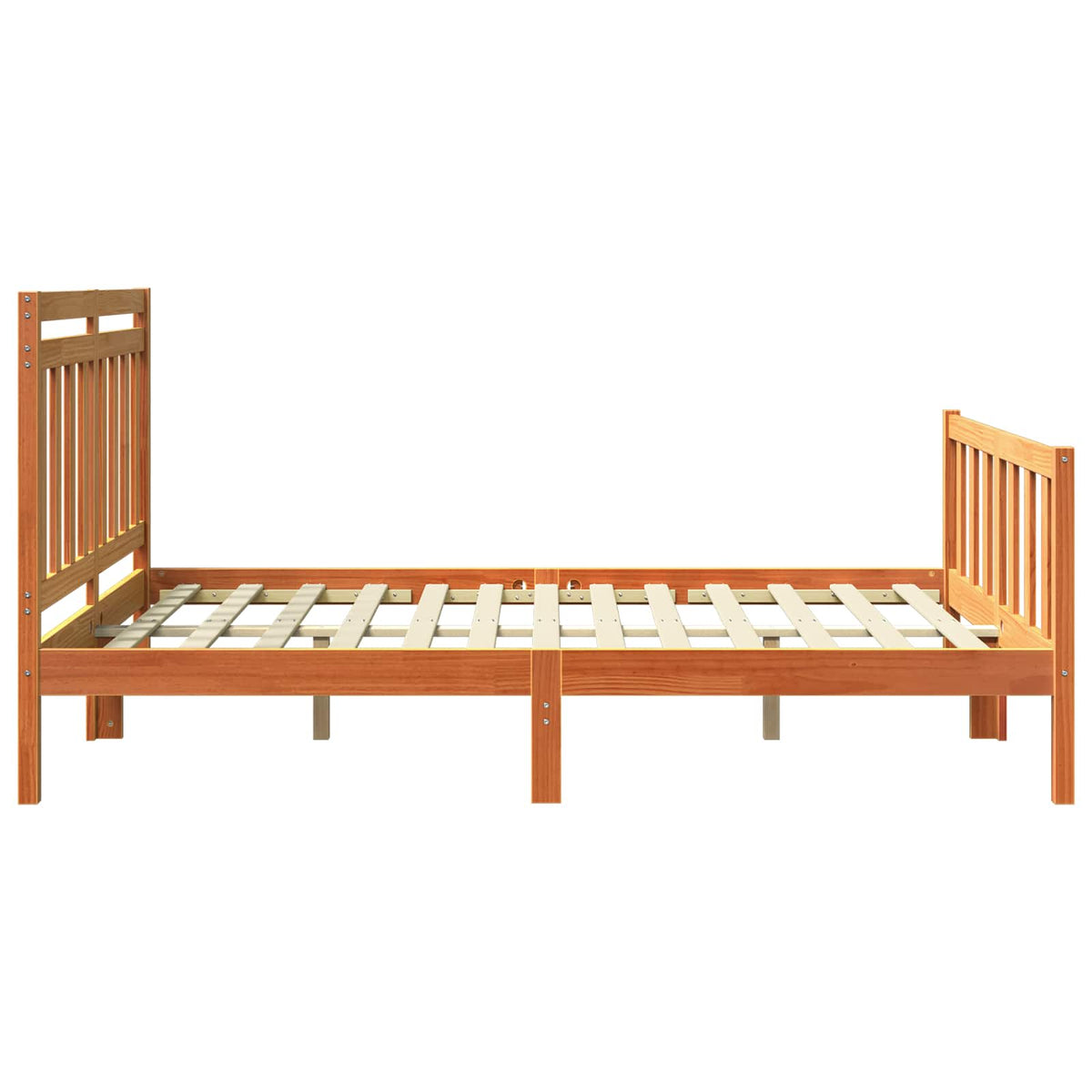 Bed Frame Solid Pine Wood Length 200 cm Wax Brown 160 cm