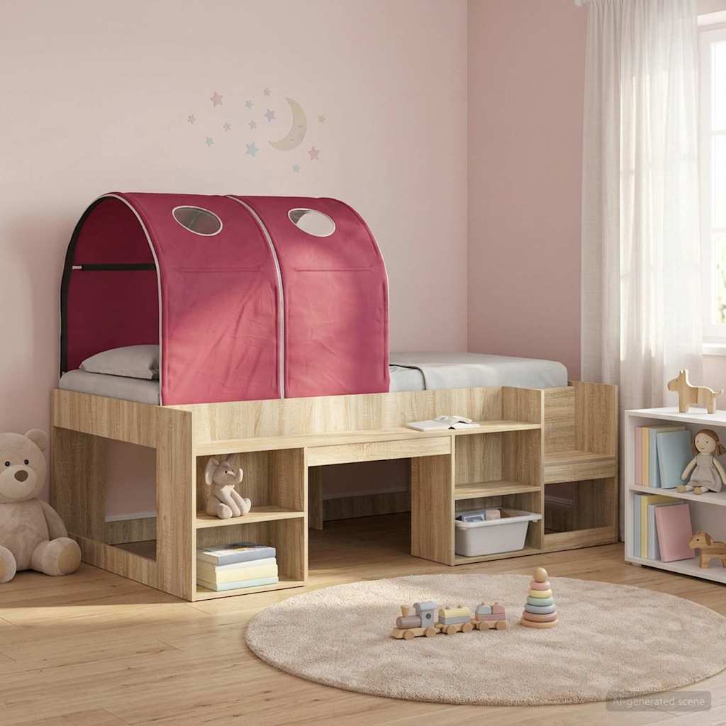 vidaXL Bed Tunnel for Kids Loft Bed 2 pcs Red Polyester 1