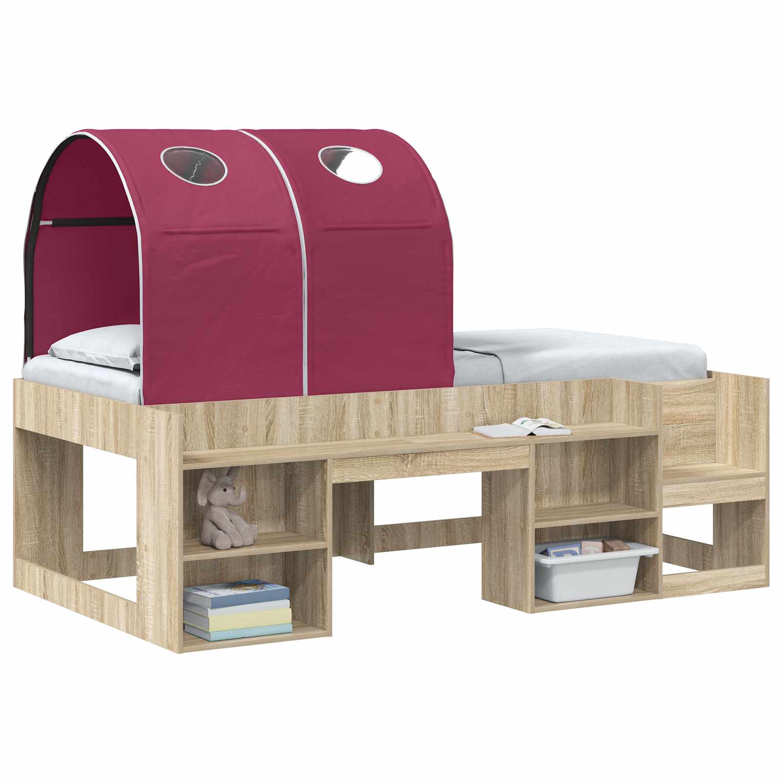 vidaXL Bed Tunnel for Kids Loft Bed 2 pcs Red Polyester 3