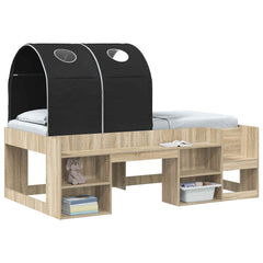 vidaXL Bed Tunnel for Kids Loft Bed 2 pcs Black Polyester 2