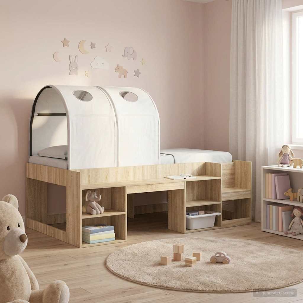 vidaXL Bed Tunnel for Kids Loft Bed 2 pcs White Polyester 1