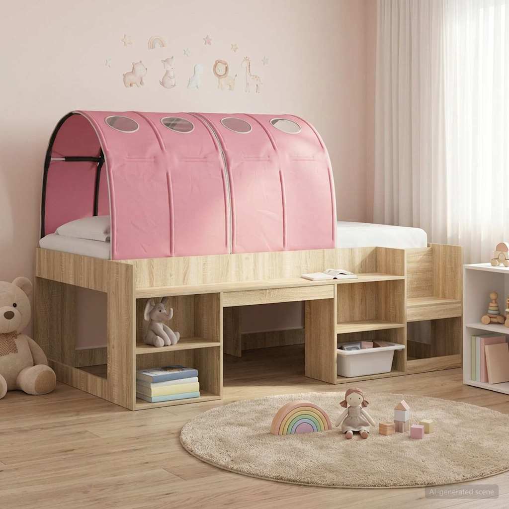 Bed Tunnel 2 pcs Polyester Pink