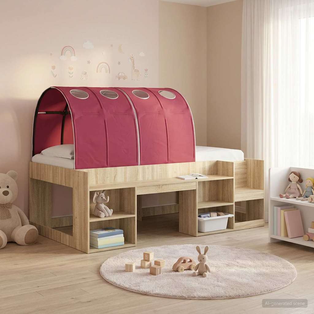 Bed Tunnel 2 pcs Polyester Red