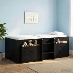 vidaXL Storage Cabinet for Loft Bed 2 pcs Black Oak 66 x 35 x 48 cm 3