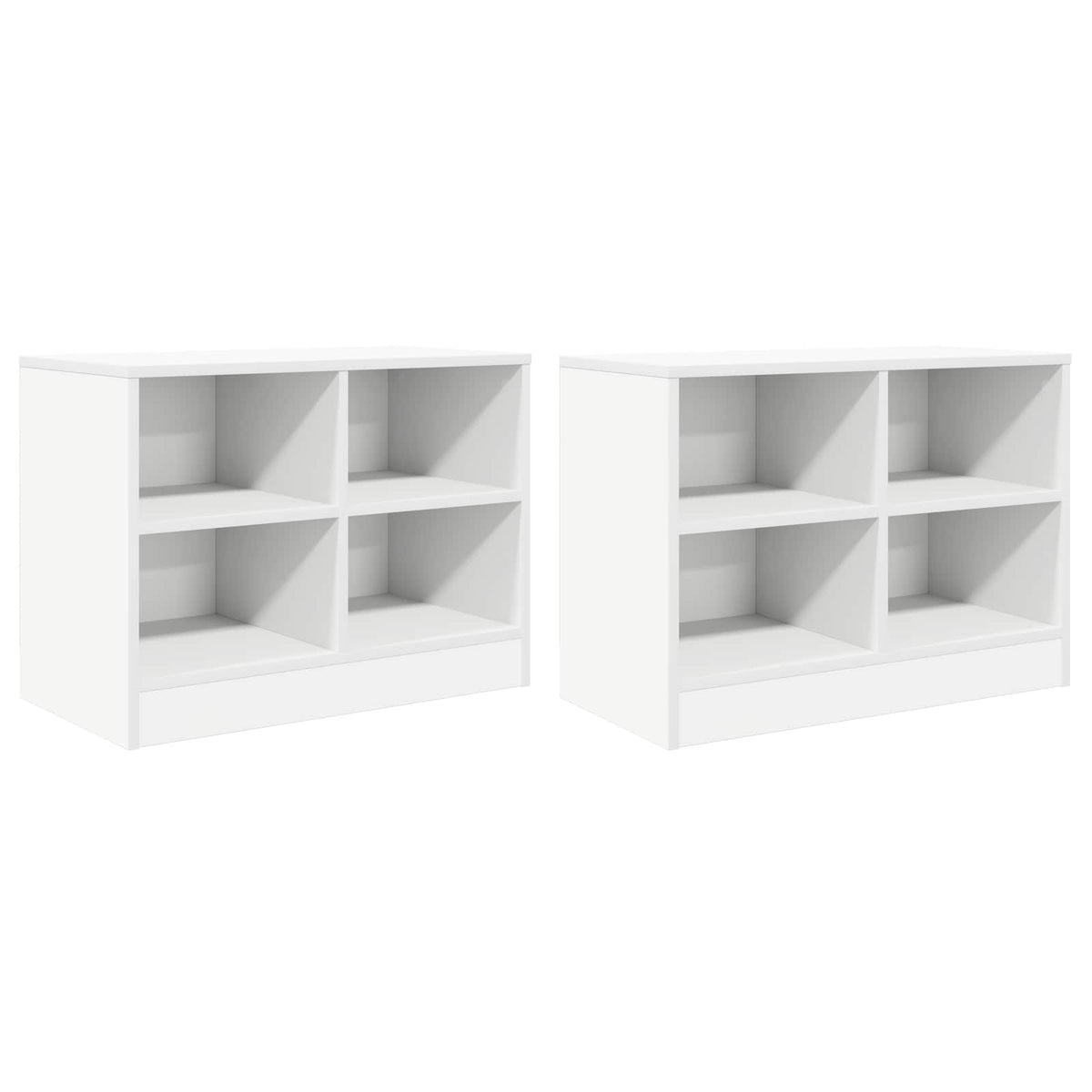 Bed Cabinet 2 pcs 66 x 33 x 48 cm Engineered Wood White