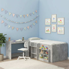 vidaXL Bed Desk Concrete Grey Engineered Wood 100 x 45 x 75 cm 3