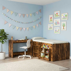vidaXL Bed Desk Smoked Oak Engineered Wood 100 x 45 x 75 cm 4