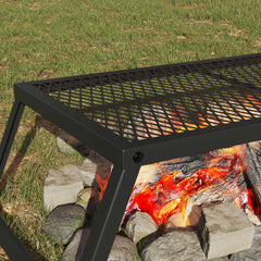 vidaXL Foldable Camping Grill 58 x 31 x 2 cm Alloy Steel Black 3