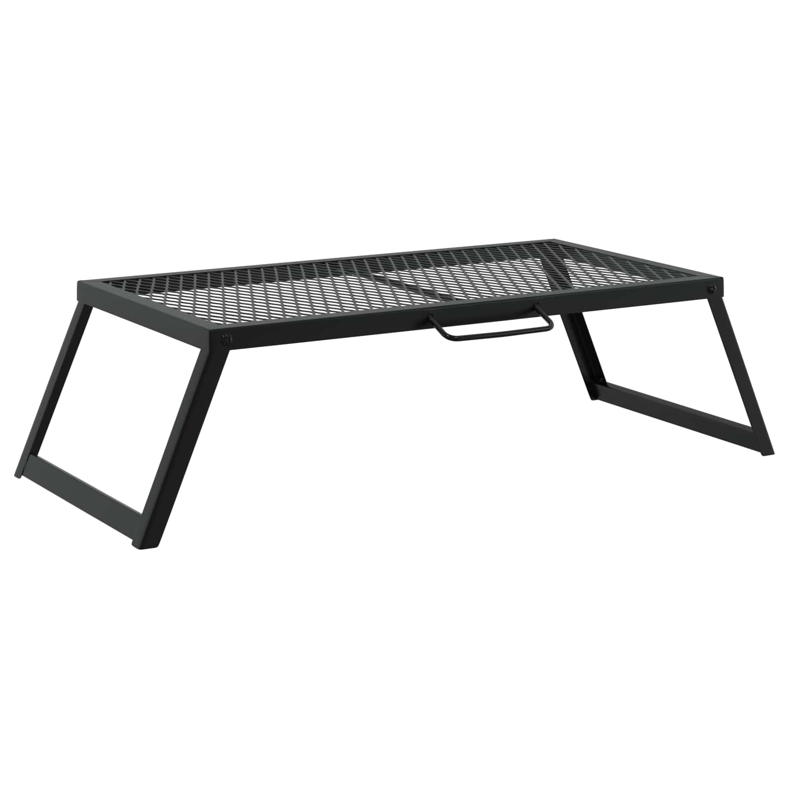 vidaXL Foldable Camping Grill 58 x 31 x 2 cm Alloy Steel Black 6