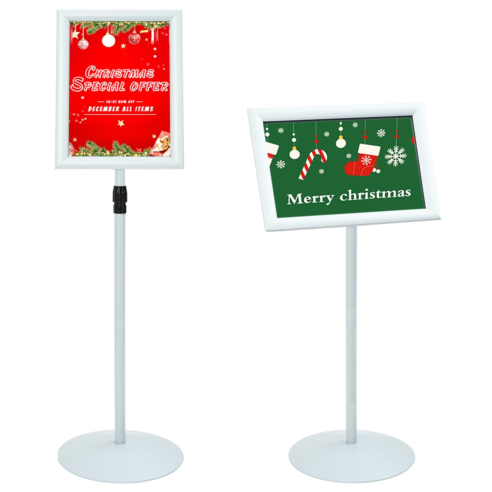 vidaXL Pedestal Poster Stand Silver 33 x 33 x 126 cm PVC and Steel 3