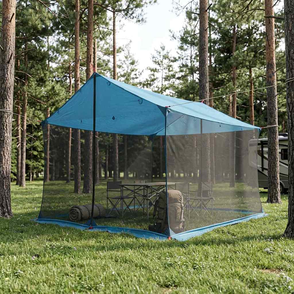 Camping Tarp with Mesh Walls 340 x 260 x 220 cm Blue
