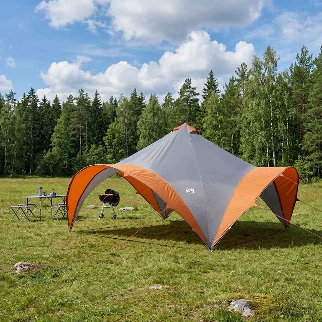 Party Tent 500 x 500 x 352 cm Polyester and Steel Grey and orange
