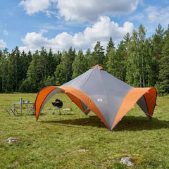 Party Tent 500 x 500 x 352 cm Polyester and Steel Grey and orange