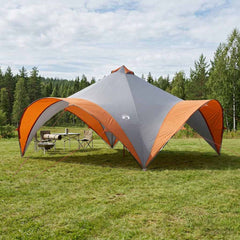 Party Tent 600 x 600 x 400 cm Polyester and Steel Grey and orange