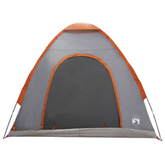 vidaXL Camping Tent 2-Person Grey and Orange 4
