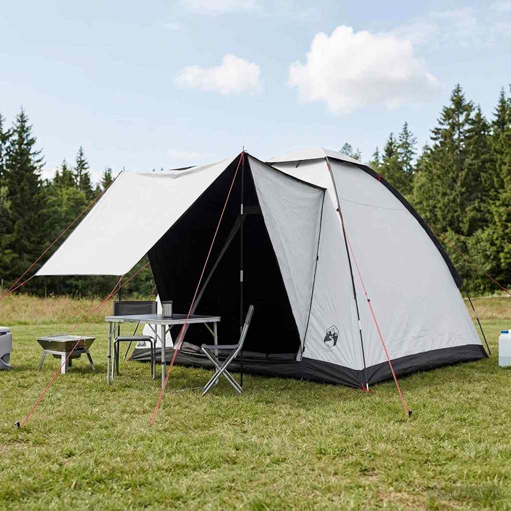 Camping Tent Polyester and Steel White blackout 2-person