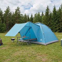 Camping Tent Polyester and Steel Blue 6-person