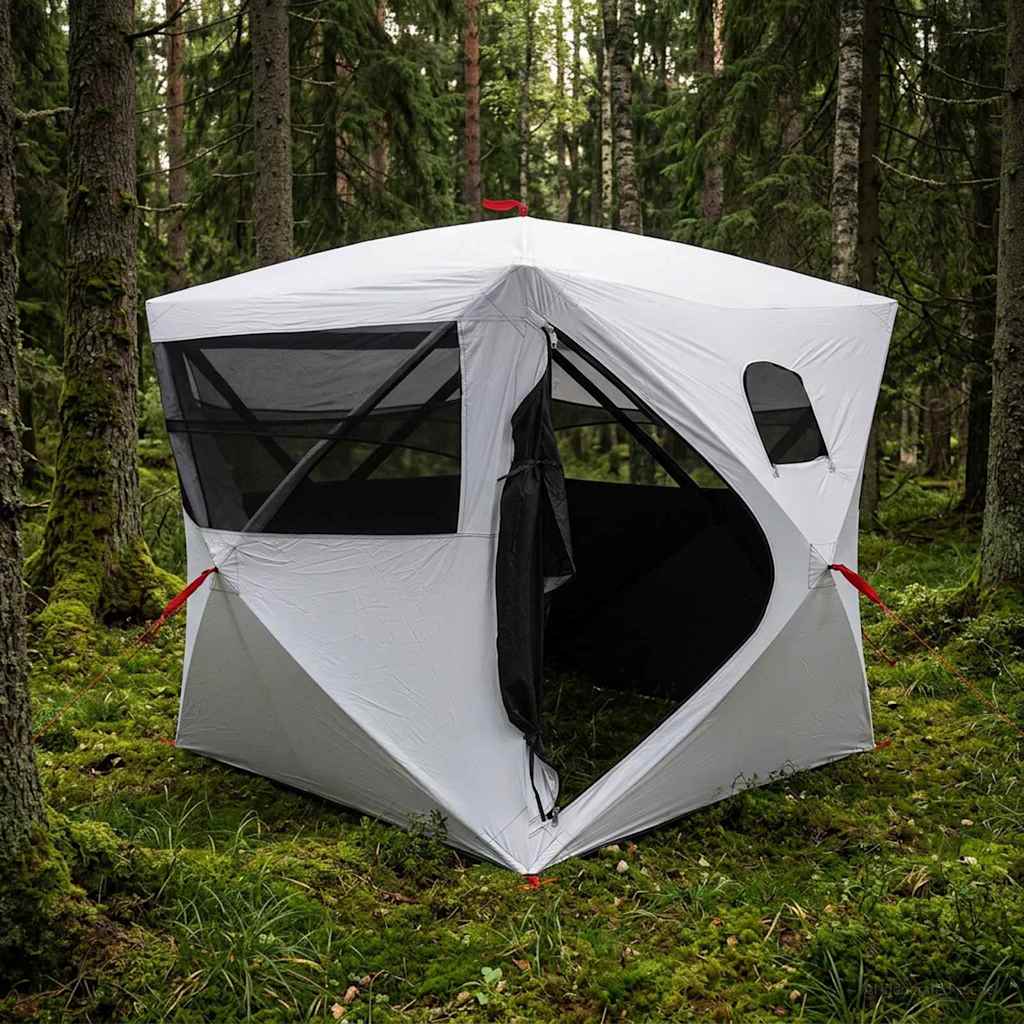Hunting Tent 2-Person Polyester and Steel White blackout