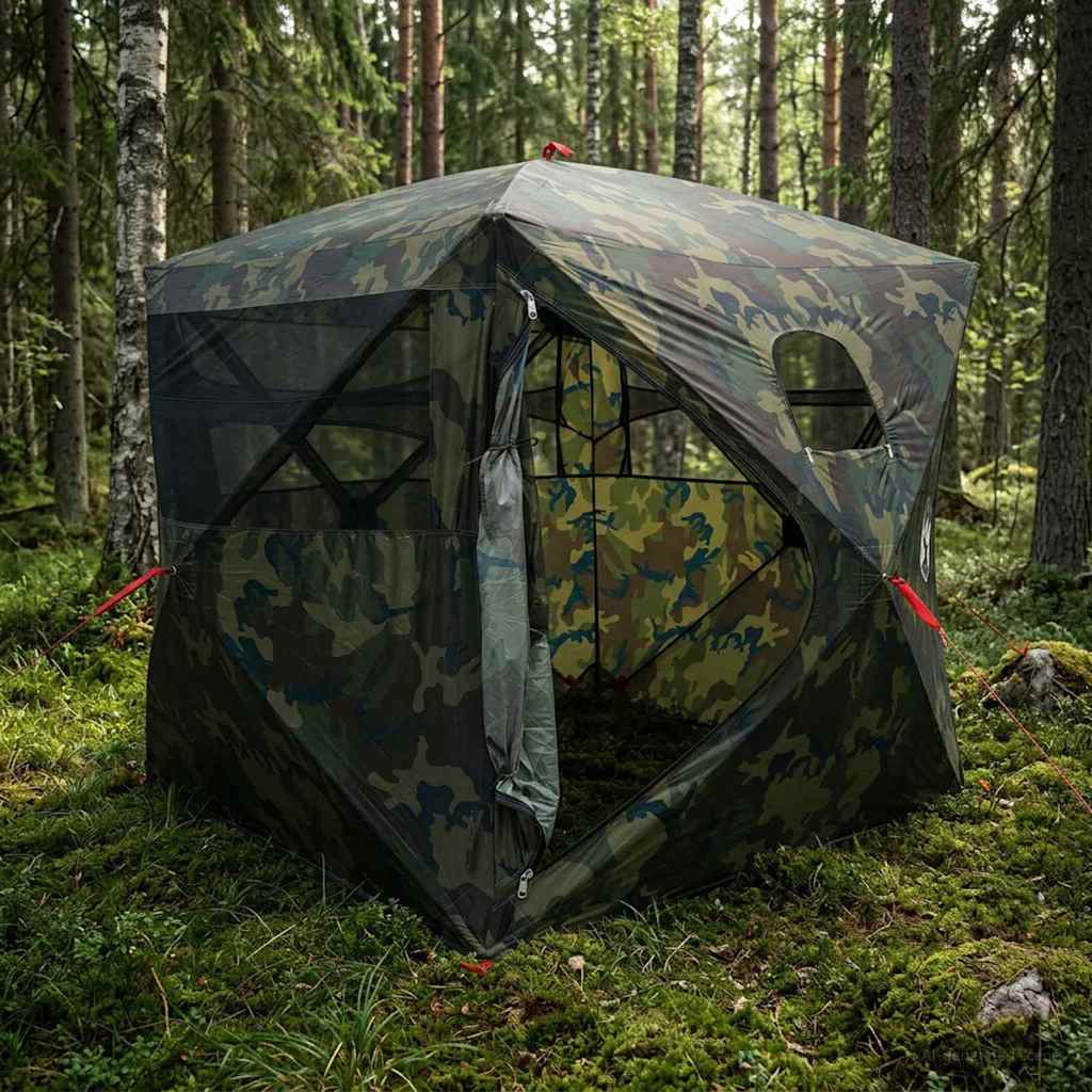 Hunting Tent 2-Person Polyester and Steel Camouflage