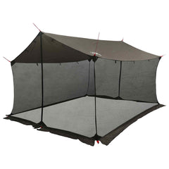 Camping Tarp with Mesh Walls 340 x 260 x 220 cm Brown and grey