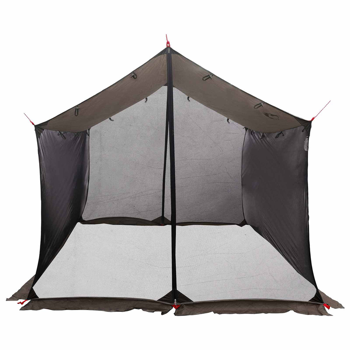 Camping Tarp with Mesh Walls 340 x 260 x 220 cm Brown and grey