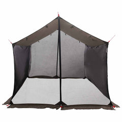 Camping Tarp with Mesh Walls 340 x 260 x 220 cm Brown and grey