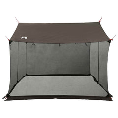 Camping Tarp with Mesh Walls 340 x 260 x 220 cm Brown and grey