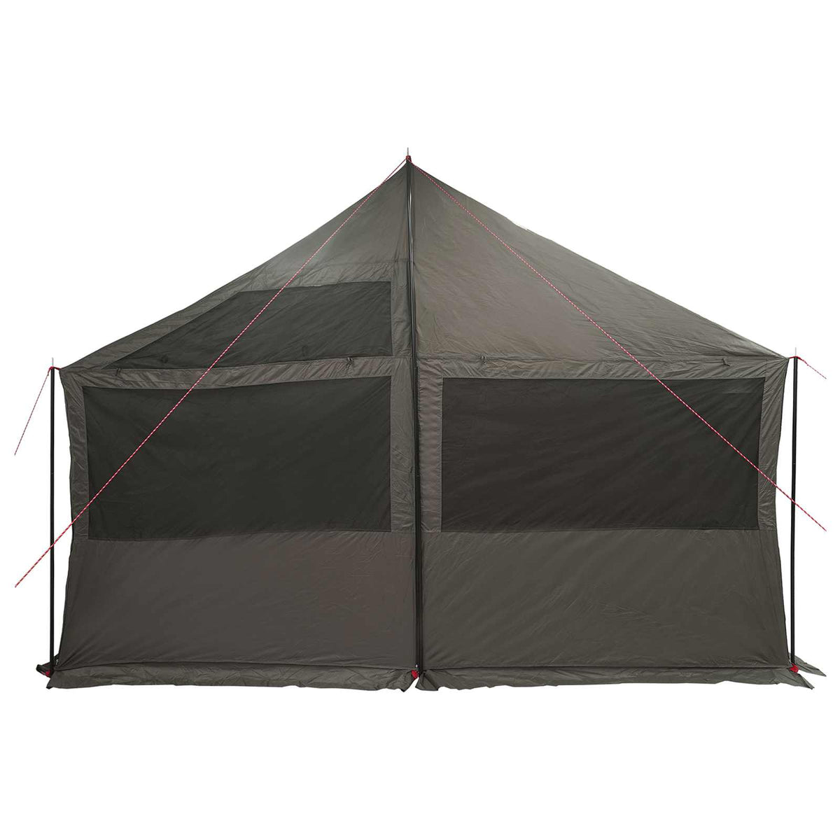 Family Tent 450 x 400 x 265 cm Polyester and Steel Brown and grey 450 x 400 x 265/165 cm