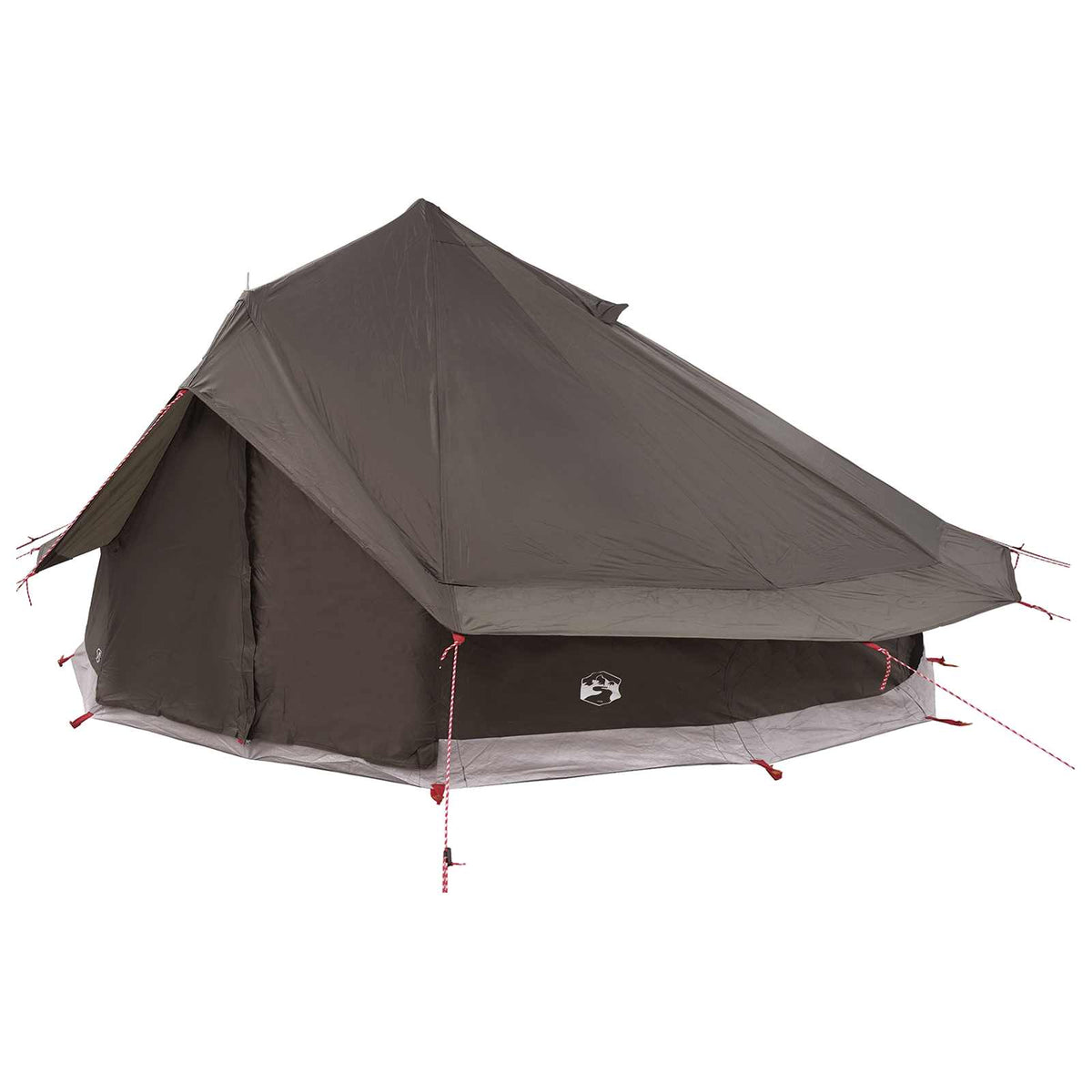 Tipi Tent Polyester and Steel Brown Grey 18-Person