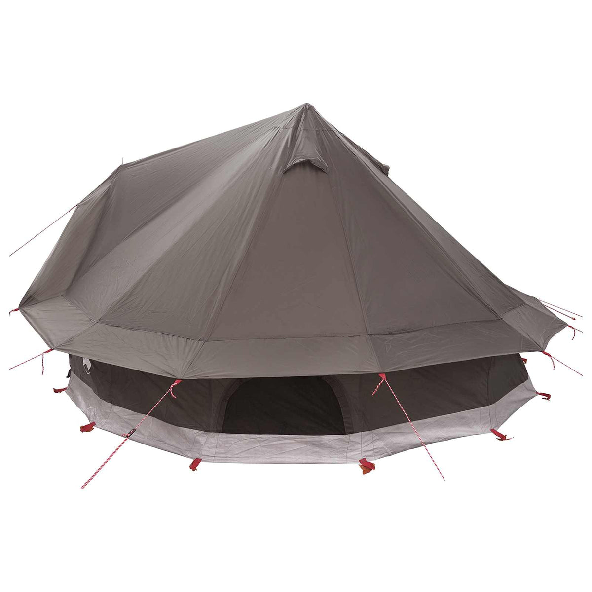 Tipi Tent Polyester and Steel Brown Grey 18-Person