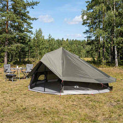 Tipi Tent Polyester and Steel Brown Grey 20-Person