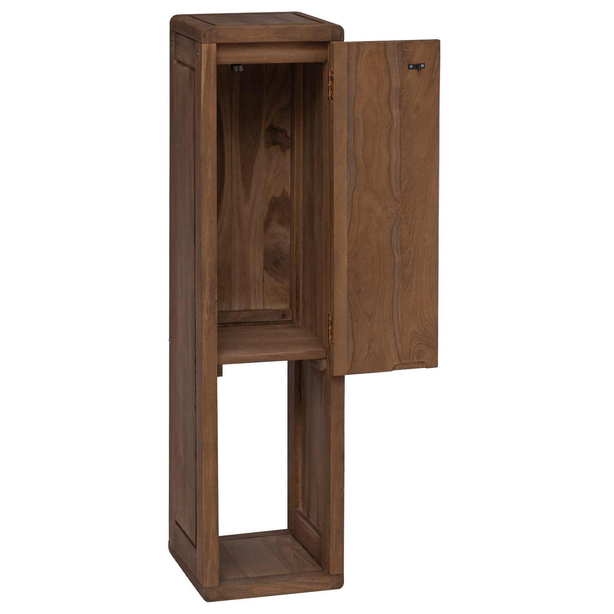 vidaXL Bathroom Side Cabinet Natural 25 x 25 x 100 cm Solid Teak Wood 2