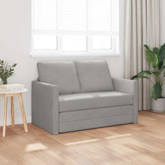 Folding Sofa Bed 122 x 70 x 60 cm Velvet Light grey