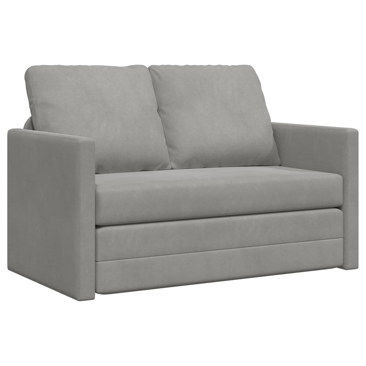 Folding Sofa Bed 122 x 70 x 60 cm Velvet Light grey