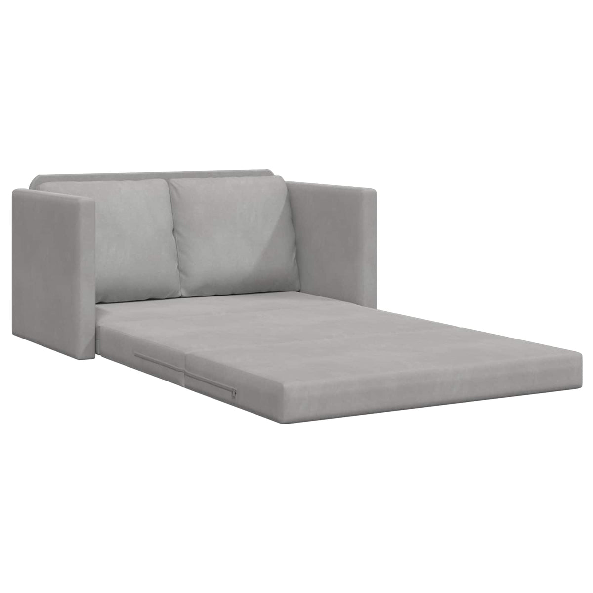 Folding Sofa Bed 122 x 70 x 60 cm Velvet Light grey