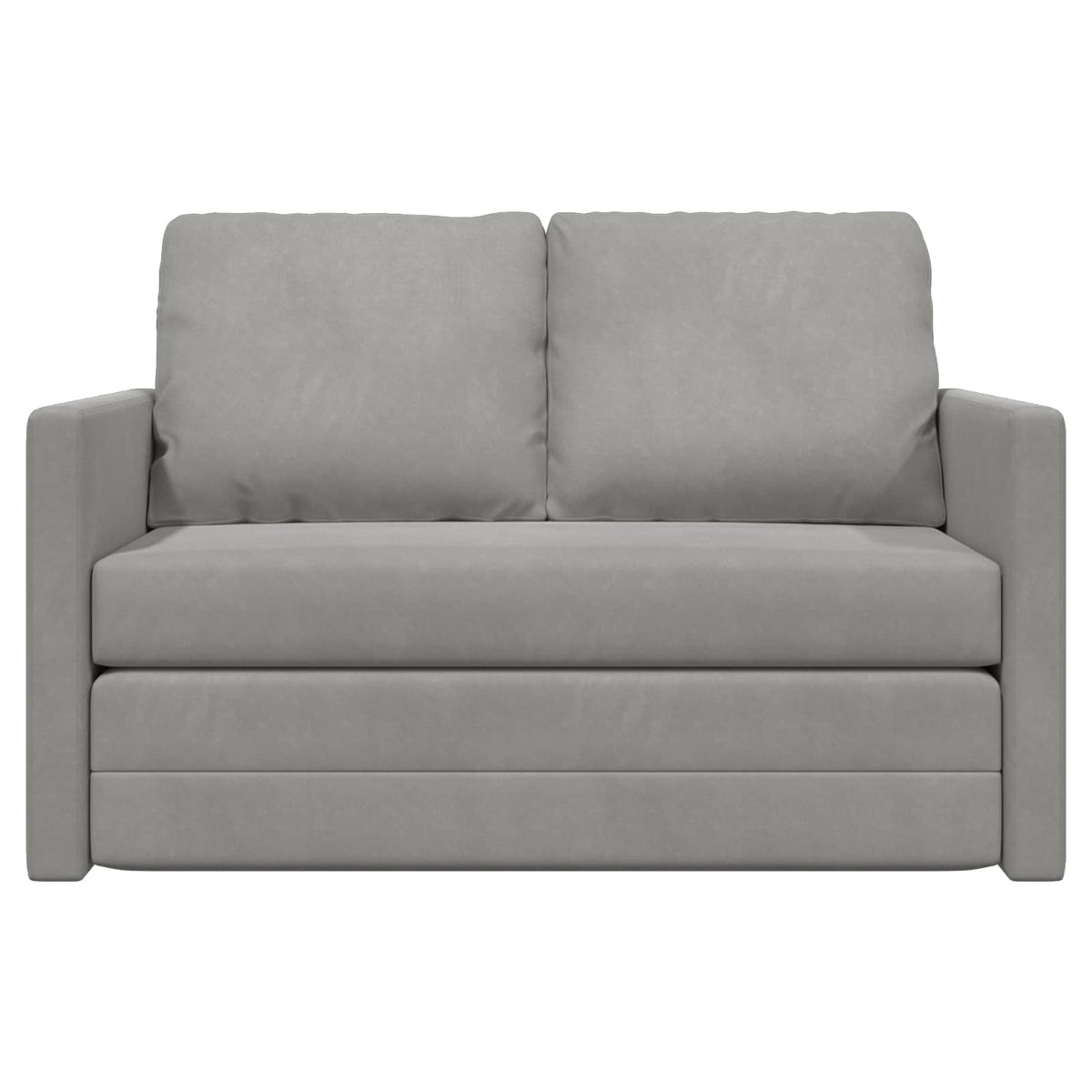 Folding Sofa Bed 122 x 70 x 60 cm Velvet Light grey