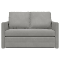 Folding Sofa Bed 122 x 70 x 60 cm Velvet Light grey