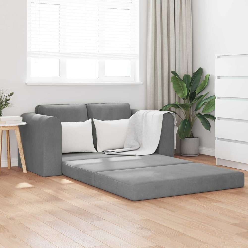 Folding Sofa Bed 148 x 71 x 83 cm Velvet Dark grey