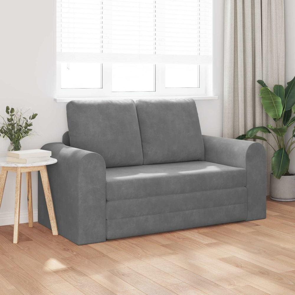 Folding Sofa Bed 148 x 71 x 83 cm Velvet Dark grey
