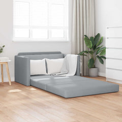 2-Seater Folding Sofa Bed 124 x 71 x 78 cm Fabric Light grey